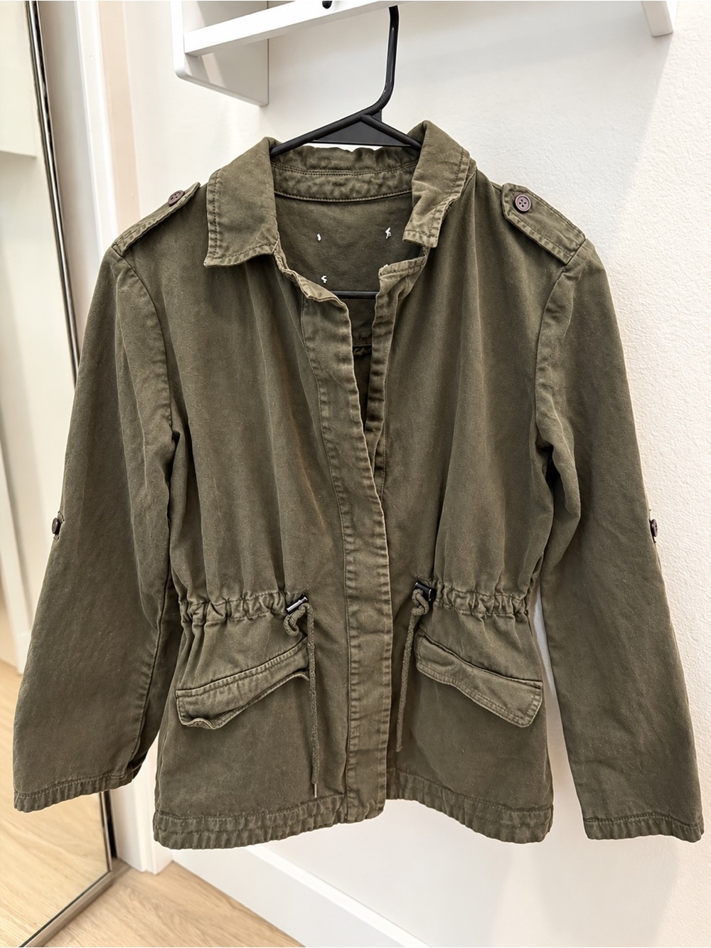 Olive Utility Drawstring Jacket - Unbranded